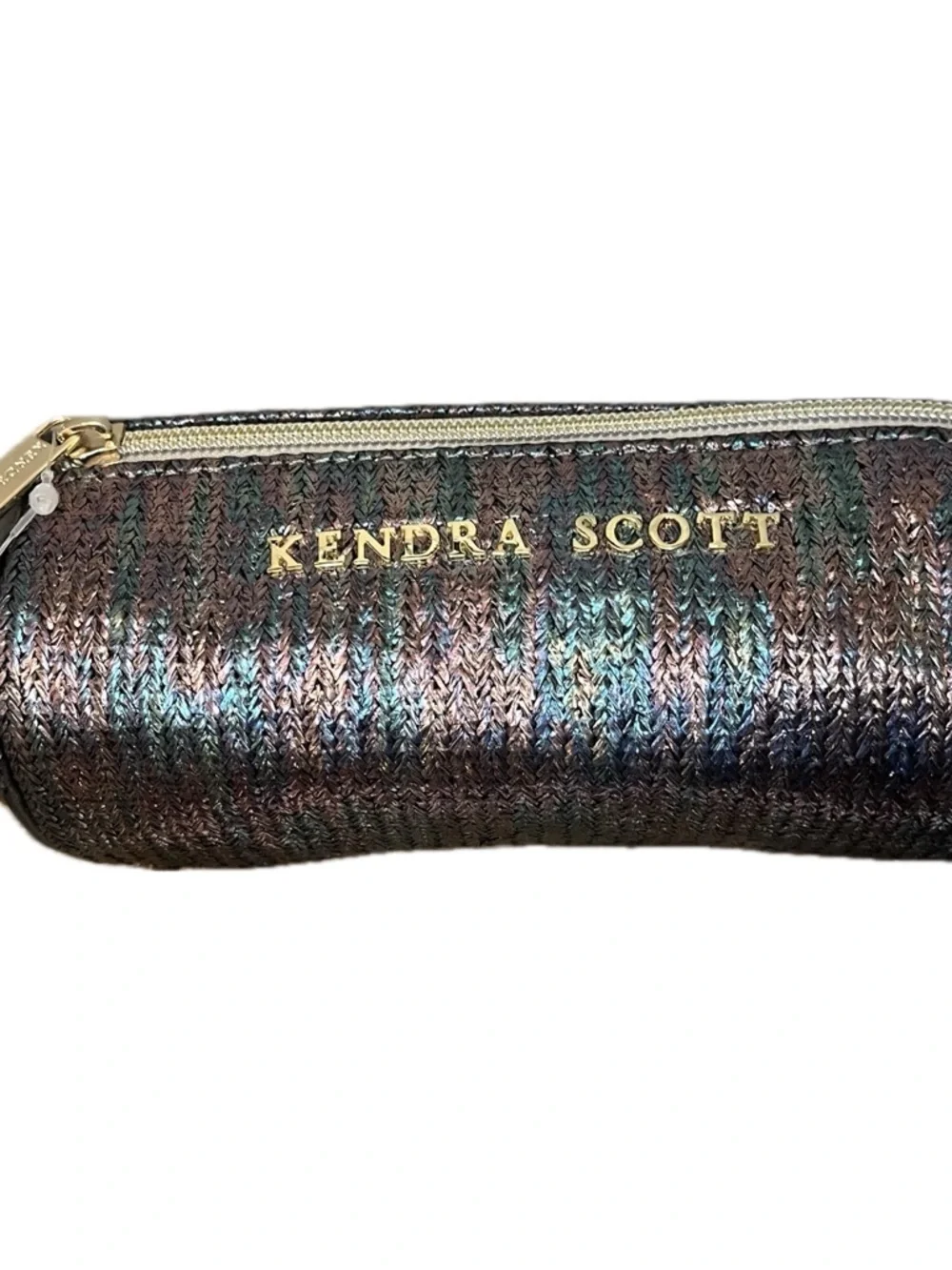 Kendra Scott Iridescent Multi-Color Woven Cosmetic Pouch